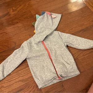 Carter's Gray Hoodie with Colorful Dino‎ Spikes